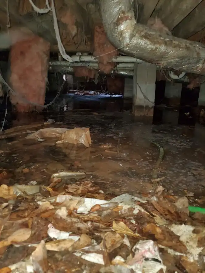 Crawl space flood assessment for Commercial Water Damage Restoration in Santa Barbara